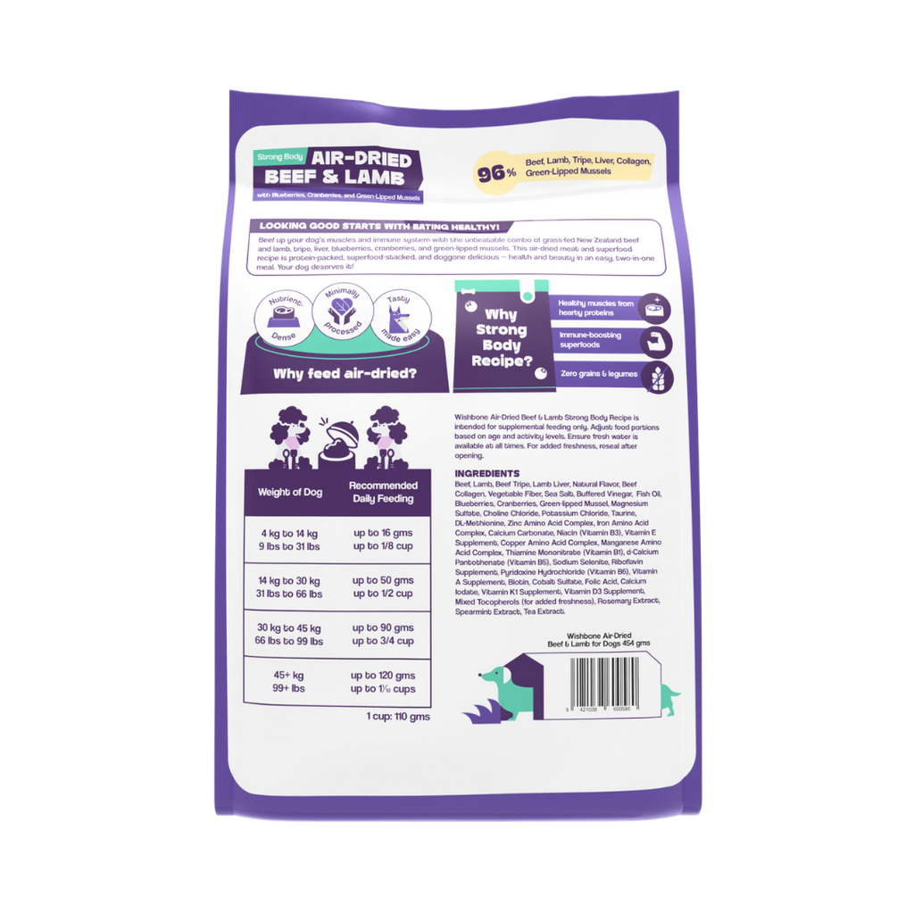 Wishbone Air-Dried Beef & Lamb Recipe Dog Food - 454g