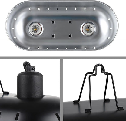15" Dual Reptile Light Fixture w/ 100W UVA UVB & Ceramic Heat Lamp