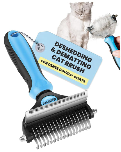 2-in-1 Dog & Long Hair Cat Deshedding Brush Undercoat Rake Dematting Tool
