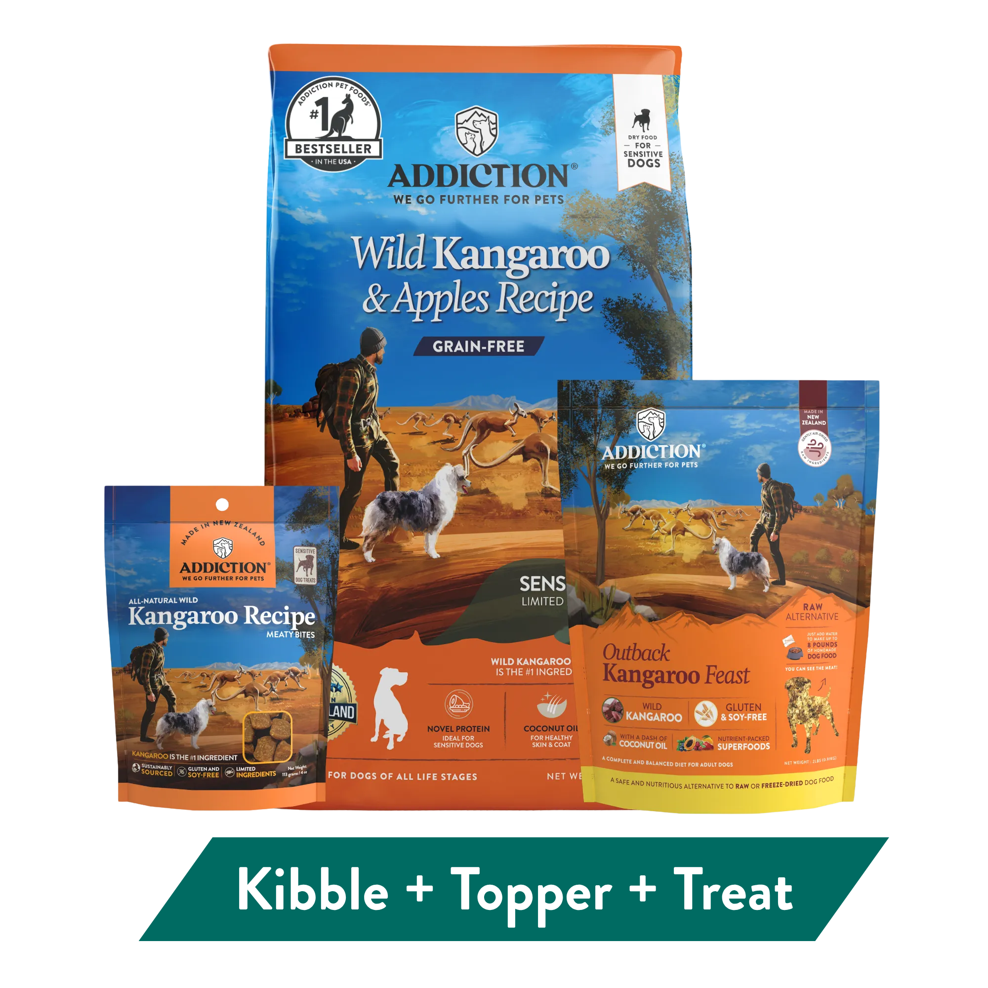 Addiction Kangaroo Dog Food & Treats Bundle
