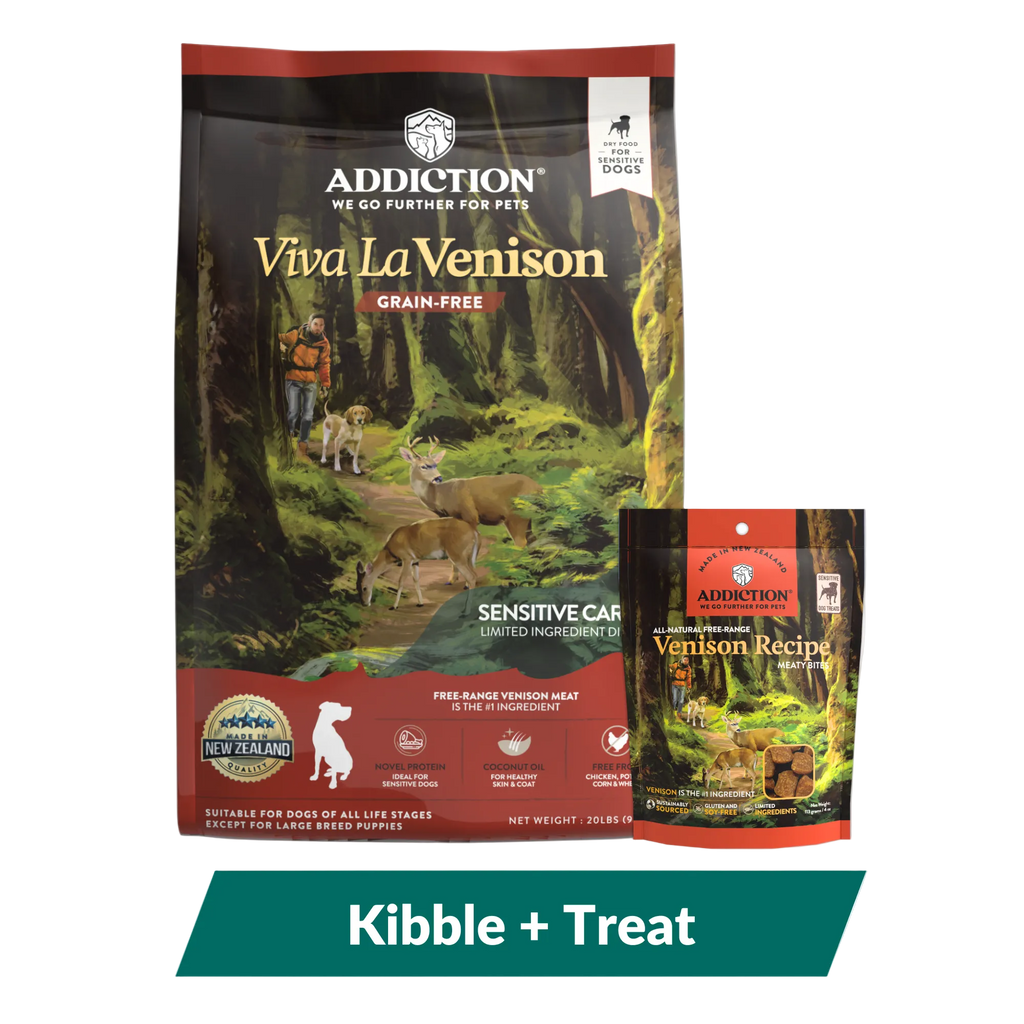 Addiction Viva La Venison Dog Food & Treats Bundle