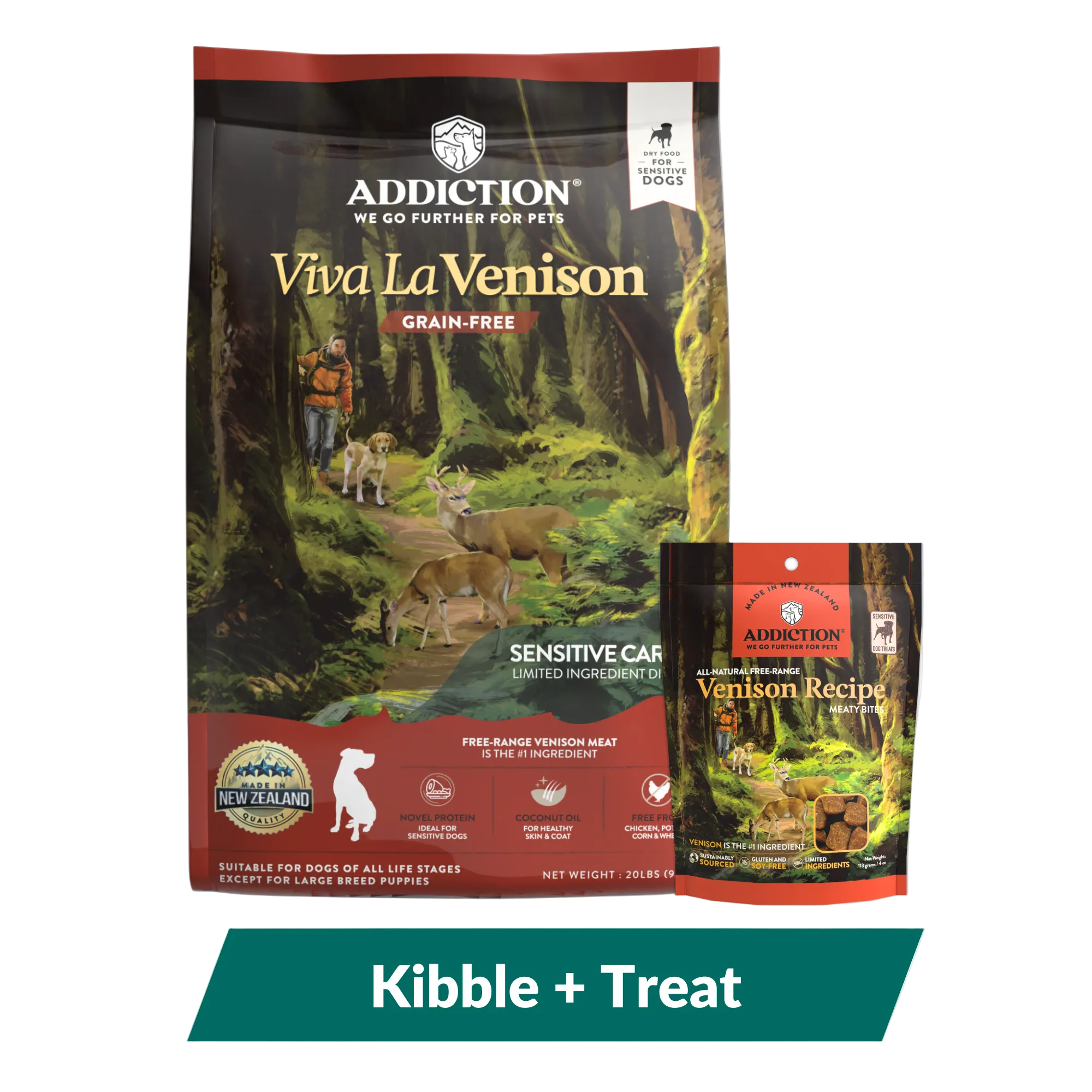 Addiction Viva La Venison Dog Food & Treats Bundle