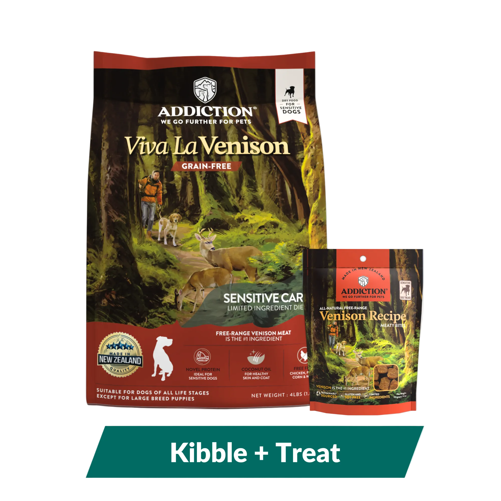 Addiction Viva La Venison Dog Food & Treats Bundle