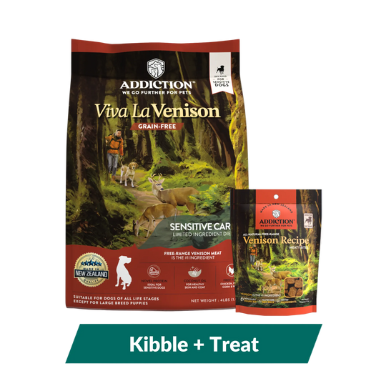 Addiction Viva La Venison Dog Food & Treats Bundle