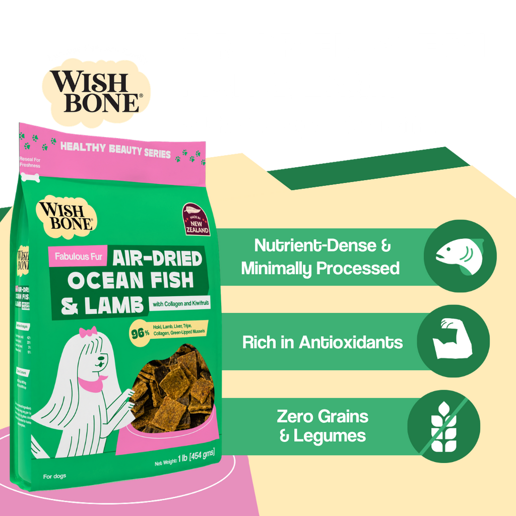 Wishbone Air-Dried Ocean Fish & Lamb Recipe Dog Food - 454g