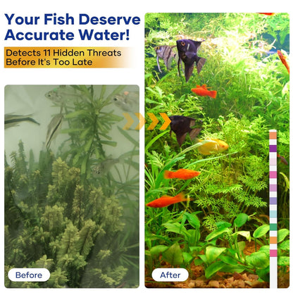 Aquarium Test Strips 11 in 1 Water Test Kit 950 Tests Ammonia pH Fish Tank