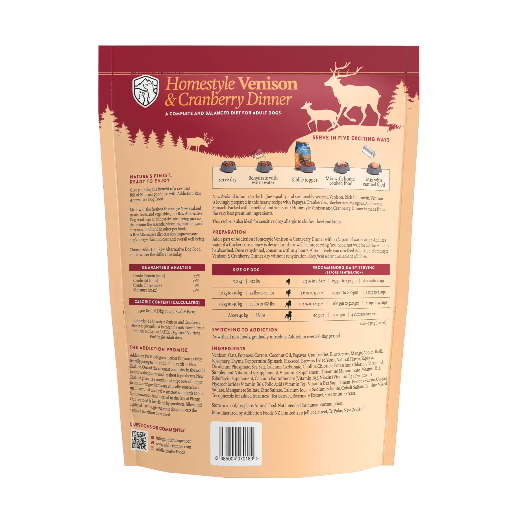 Homestyle Venison & Cranberry Dinner Air-Dried Dog Food