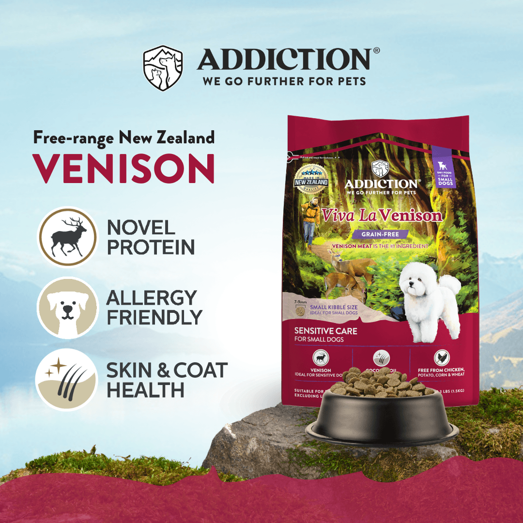 Addiction Viva La Venison Small Breed Dog Food & Meaty Bites Treats Bundle