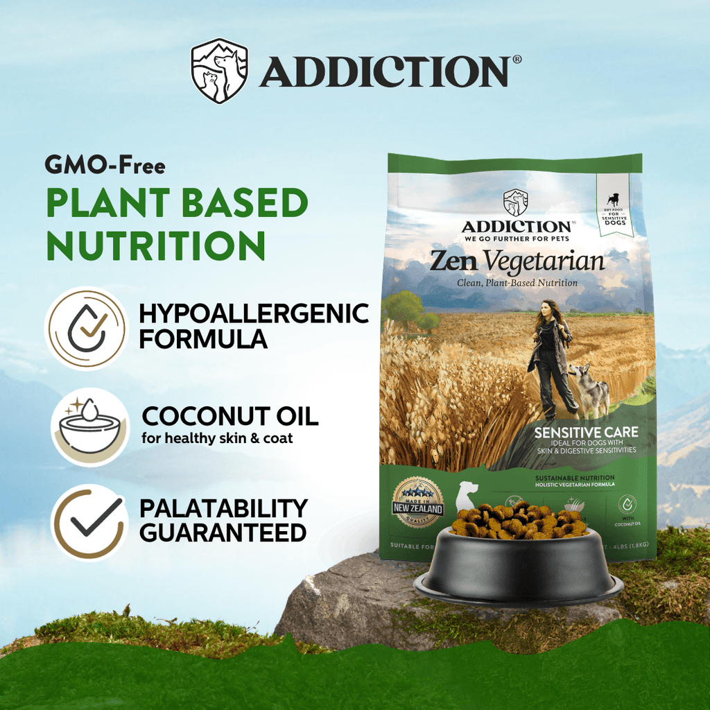 Addiction Zen Vegetarian Dog Food & Vegan Treats Bundle