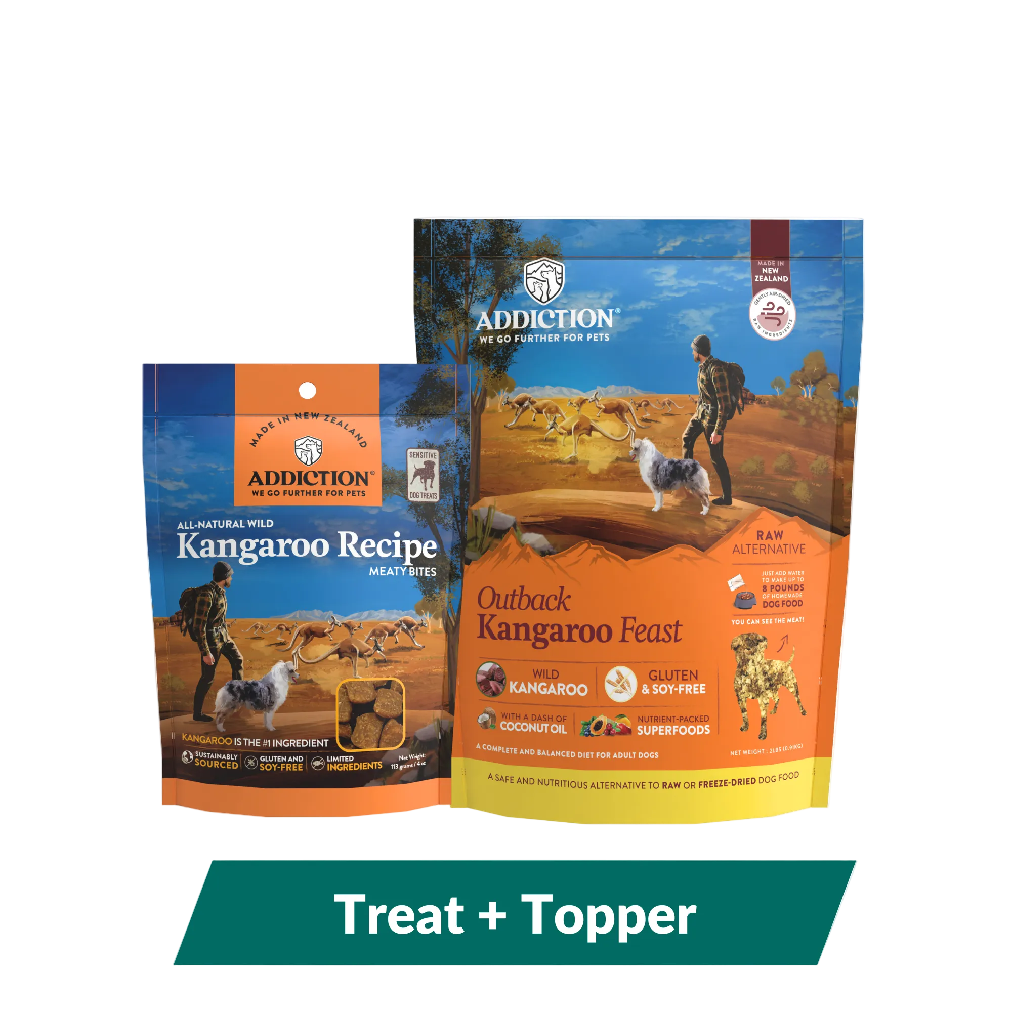 Addiction Kangaroo Air-Dried Dog Food & Treats Duo