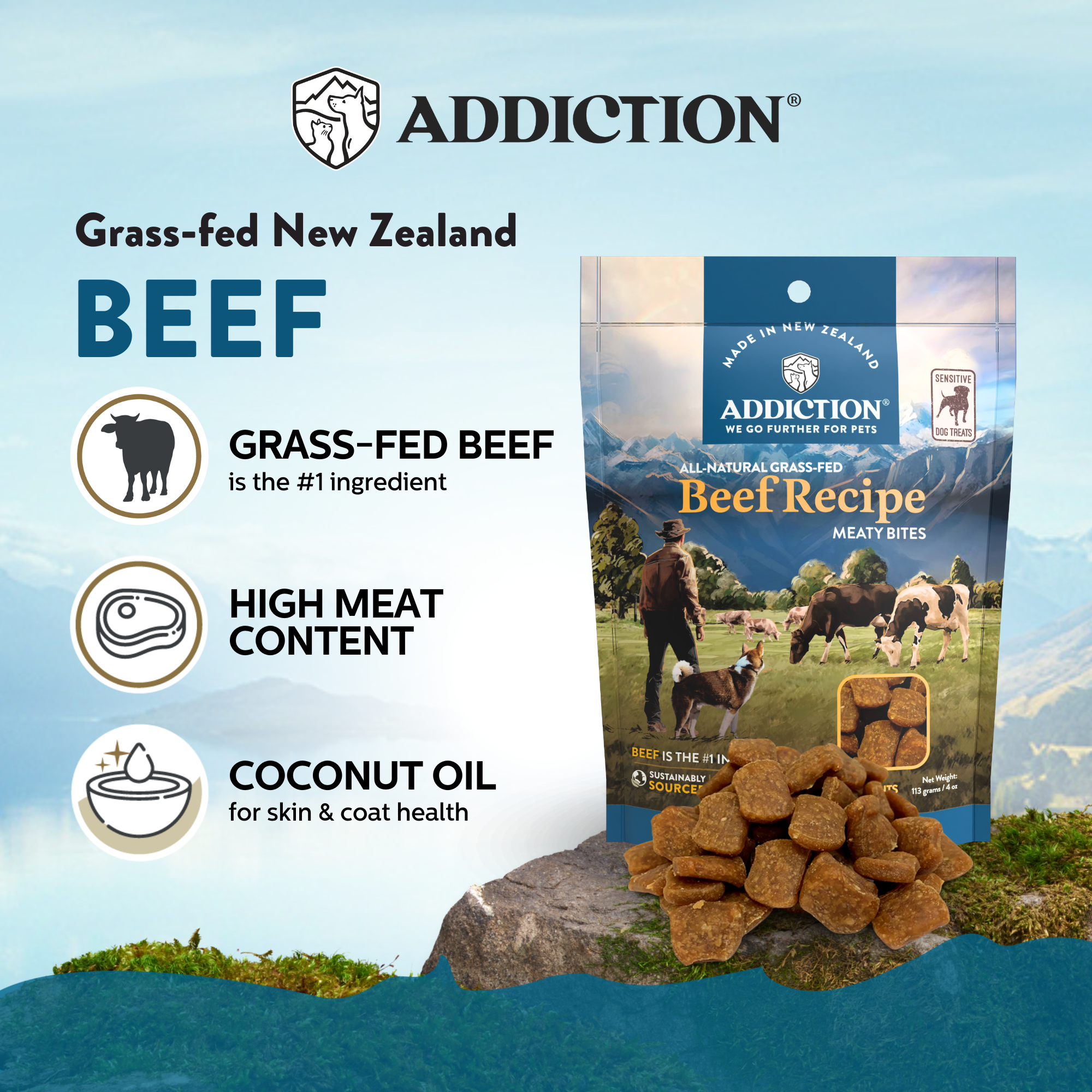 Addiction Meaty Bites Dog Treats Variety Bundle