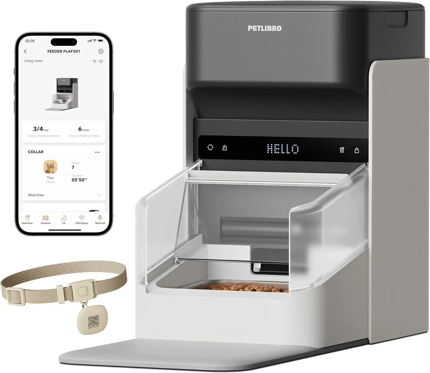 Automatic Cat Feeder with Collar Sensor & App Control for Multi-Cat Homes