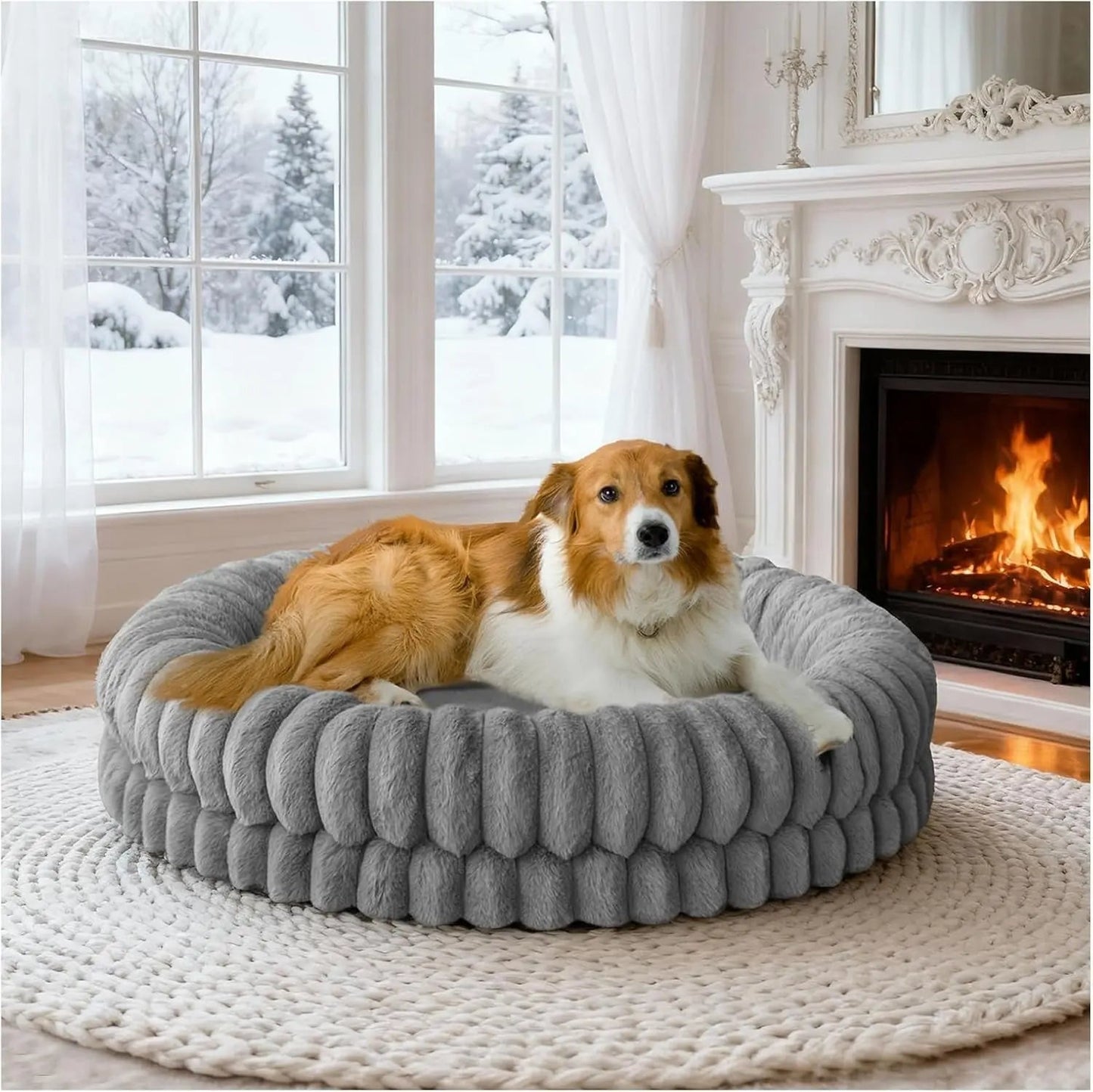BALANCE Luxury Donut Dog Bed | Orthopedic Calming Round Bed (Washable)