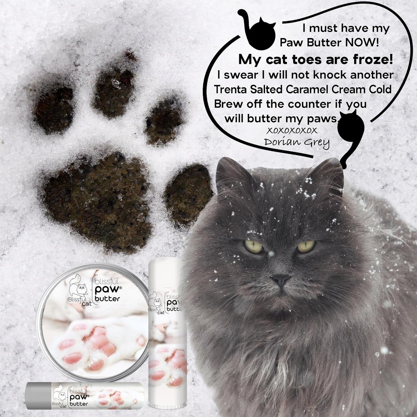 Blissful Cat Paw Butter Lick-Safe Balm Dry Cracked Pads Moisturizer 1oz
