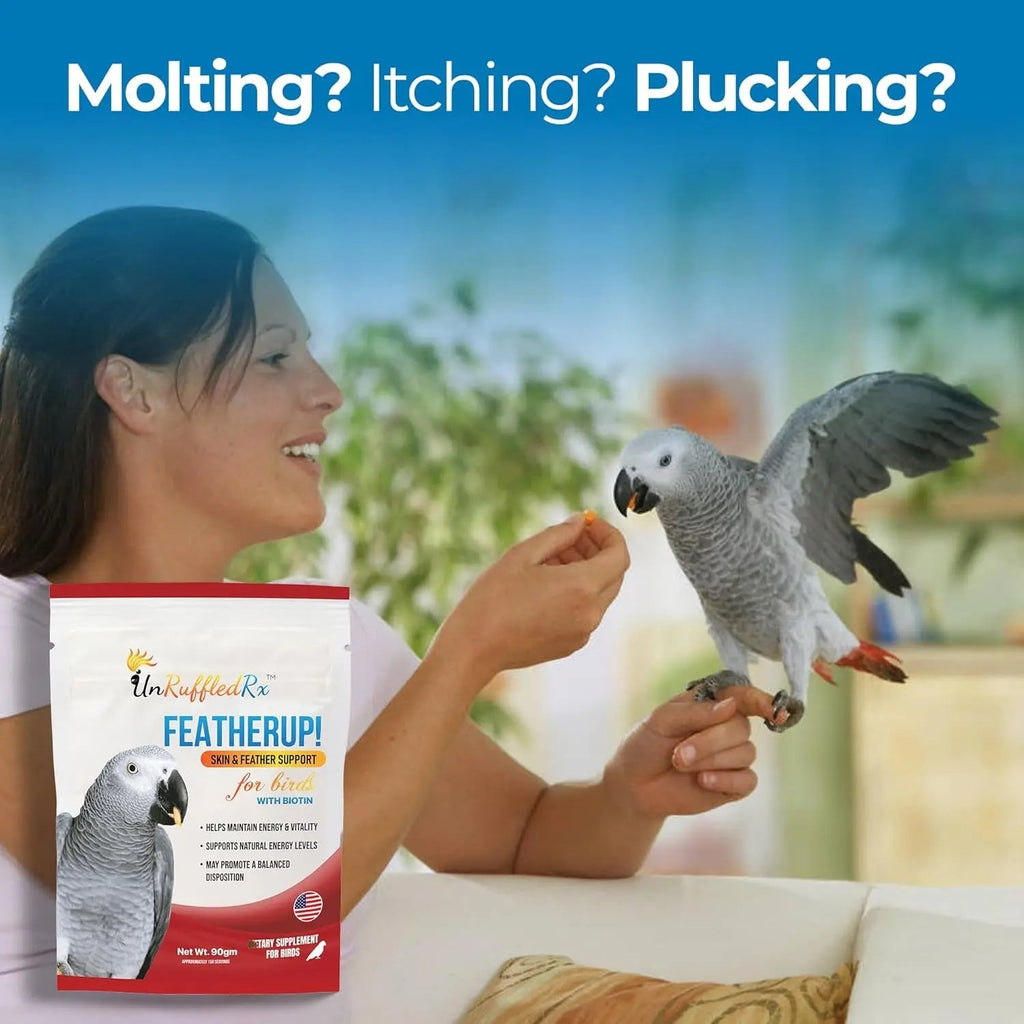 FeatherUp Bird Vitamins with Biotin & Calcium for Feather Growth 90g