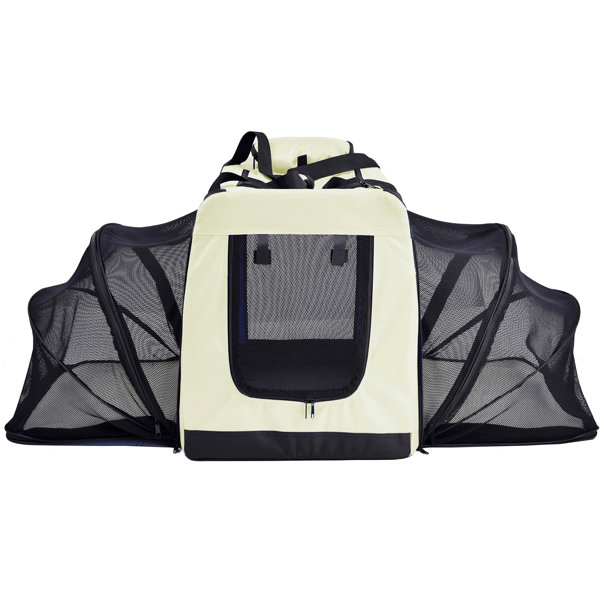 Pet Life ®  'Hounda Accordion' Metal Framed Soft-Folding Collapsible Dual-Sided Expandable Pet Dog Crate