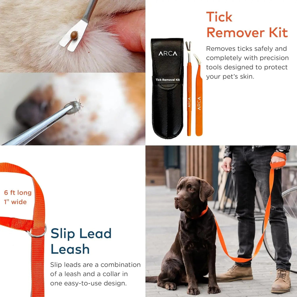 Pet First Aid Kit for Dogs & Cats with Thermometer, Tick Remover & Manual