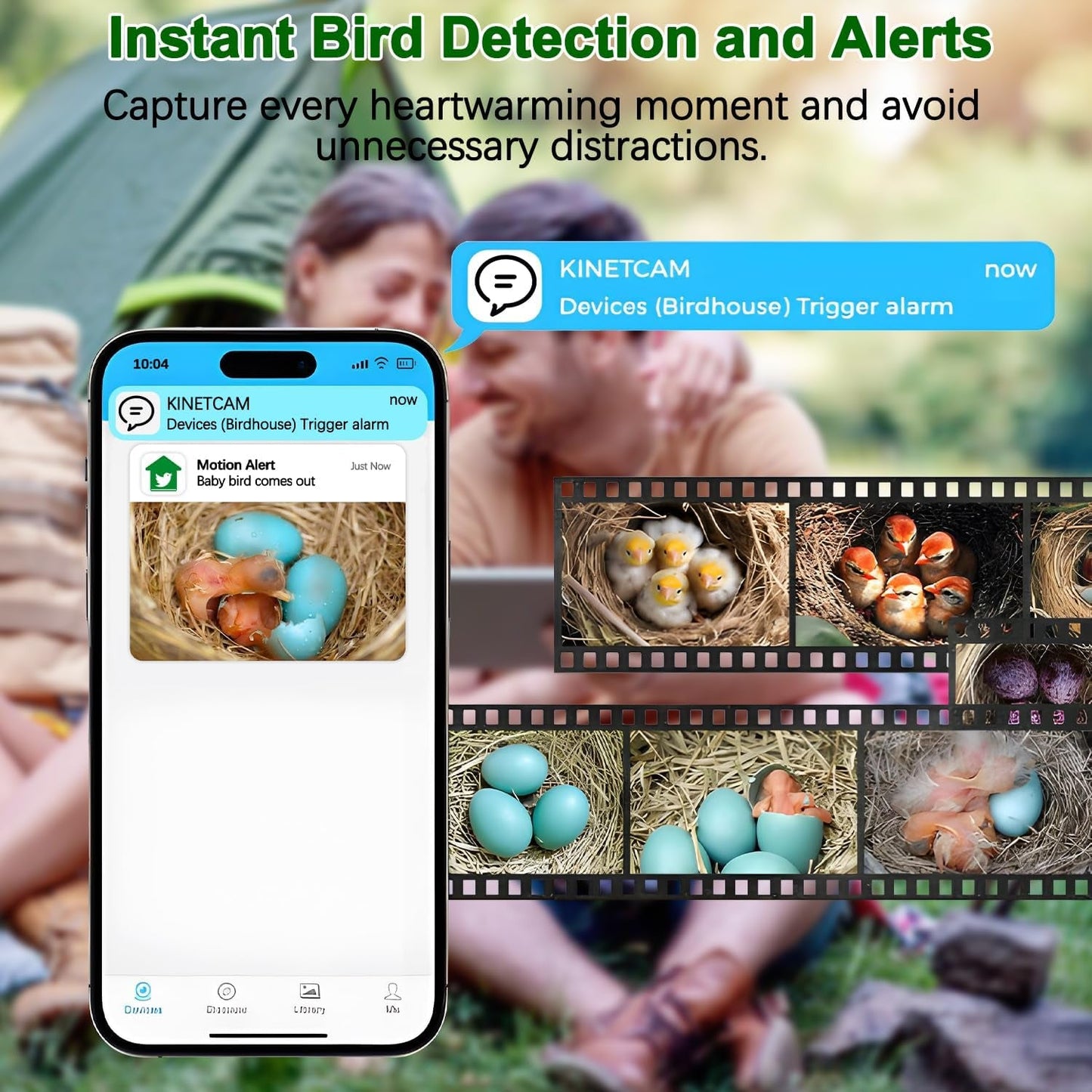 Bird House Camera Solar WiFi Smart Birdhouse HD Motion Detection 32GB