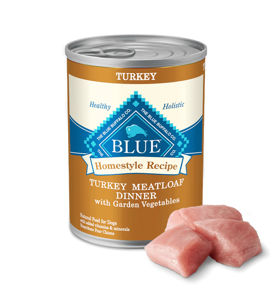 Blue Buffalo Adult Homestyle Turkey Meatloaf with Garden Vegetables Wet Dog Cans (12.5oz)